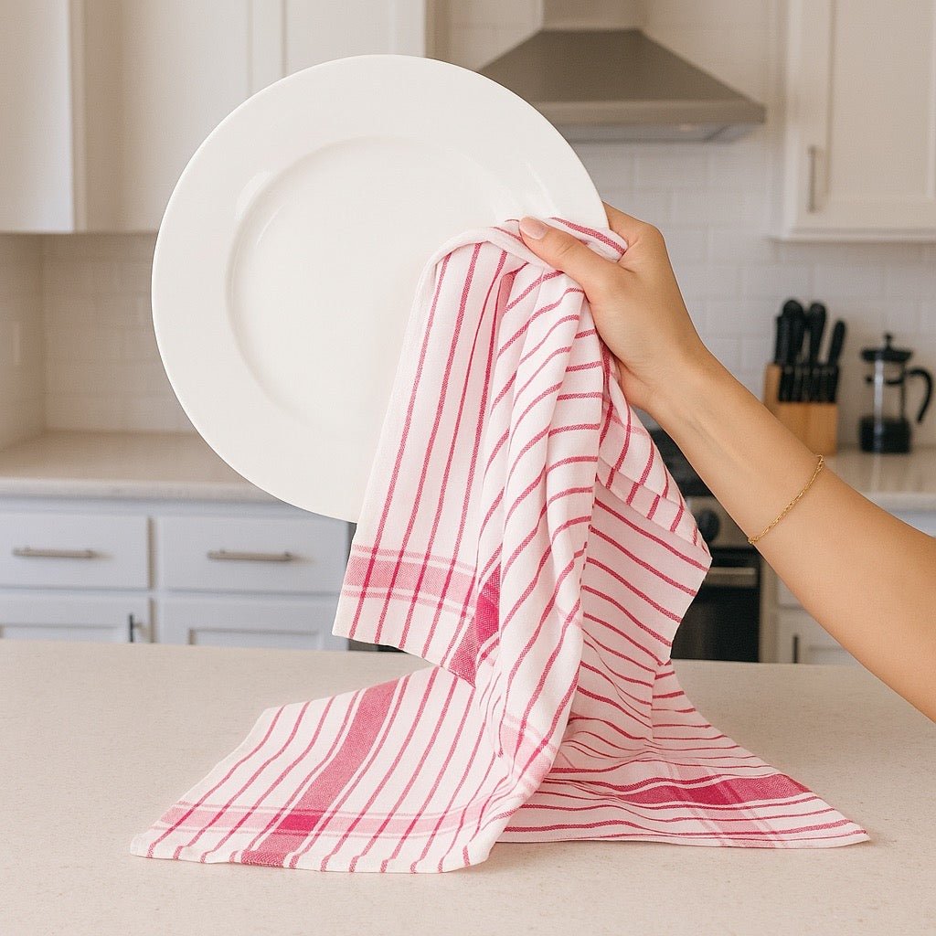 Kapah Classic Red - Check Tea Towel – 100% Cotton | 50x70 cm - Kapah